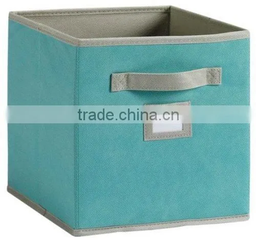 Non-woven storage boxes, Folding Basket with small pvc pocket