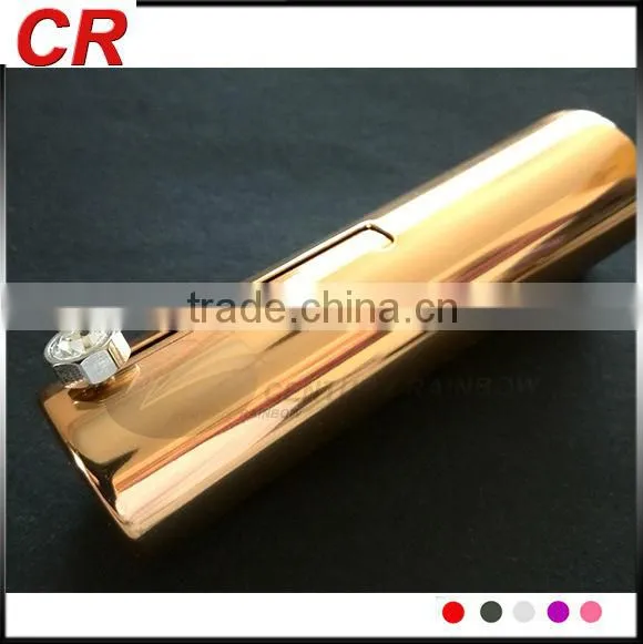 Golden cosmetic brush portble use with beautiful crystals