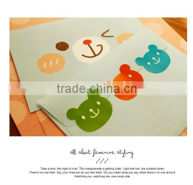 Cute teddy bear the non-drying label sticker label sticker printing
