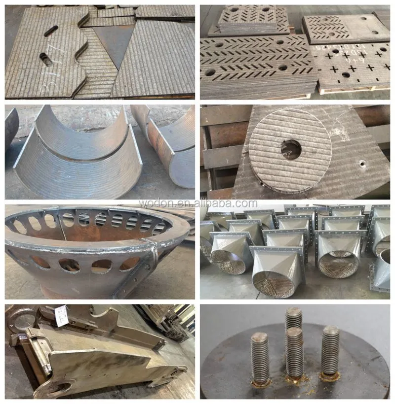 Bimetallic composite steel wear resistant plate fold line zig zag line plate