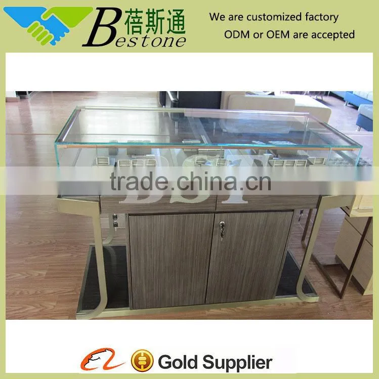 high end glass jewelry counter,professhional decoration jewelry shop furniture