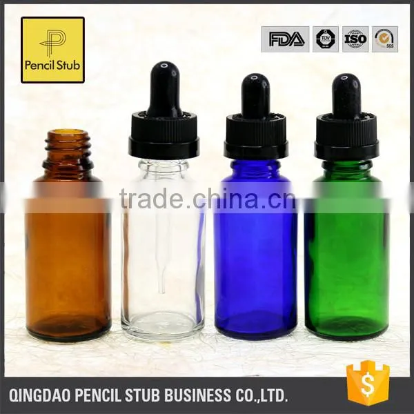 amber blue green clear glass bottle manufacturer 30ml black glass bottle with dropper with childproof evident cap dropper bottle