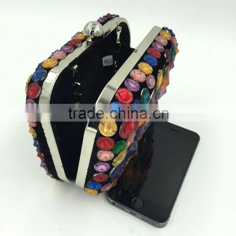 hot sale colorfull rhinestone clutch bag have stock