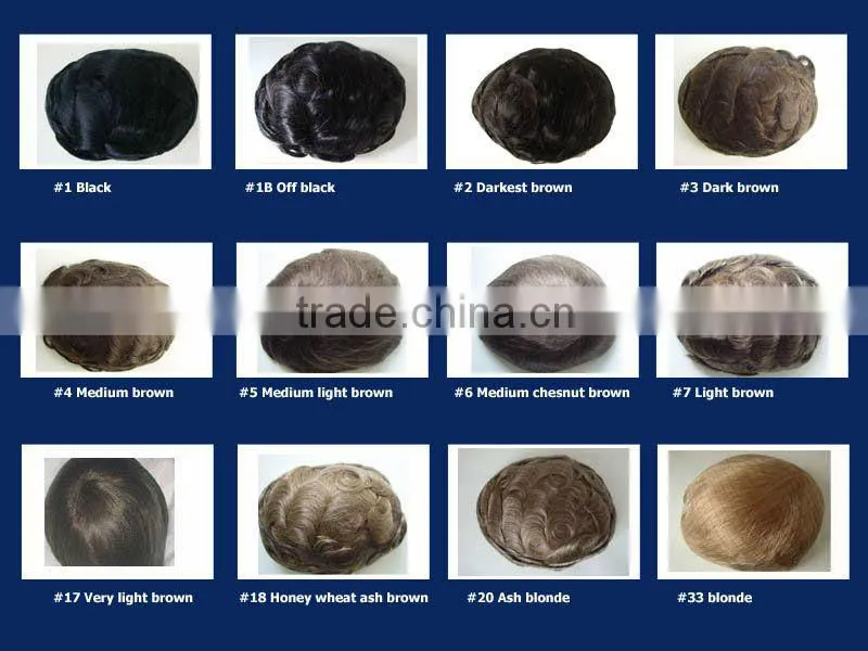 6 inch injected thin skin human hair toupee hair pieces injected