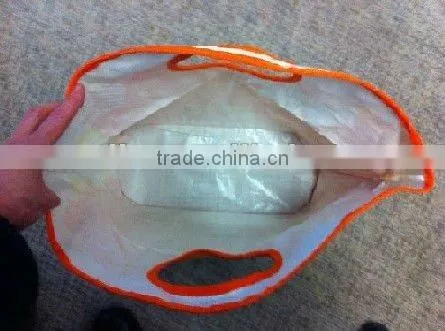 PP woven shopping bag with zipper closure