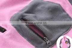 Outdoor contrast color polar fleece jacket