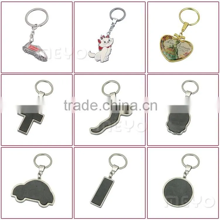 Novelty lovely Cupid double heart metal key chain for holiday gift