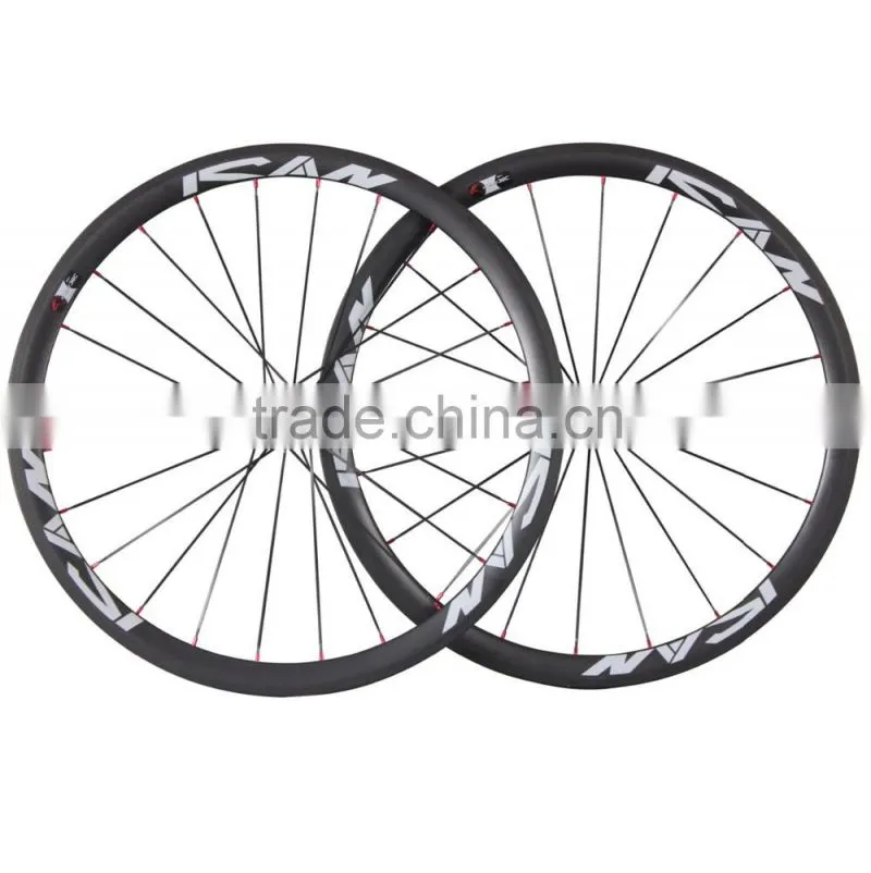 38mm clincher carbon wheel 700c road bicycle wheel 23mm width UD matt 38C