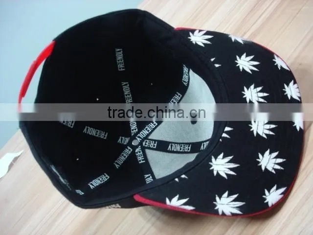 custom 3D embroidery 6 panels snapback caps and suede leather brim