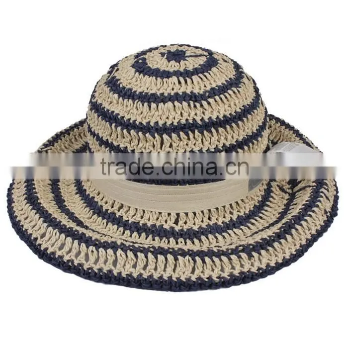 fashion ladies summer promotional cheap beach hat paper straw hat