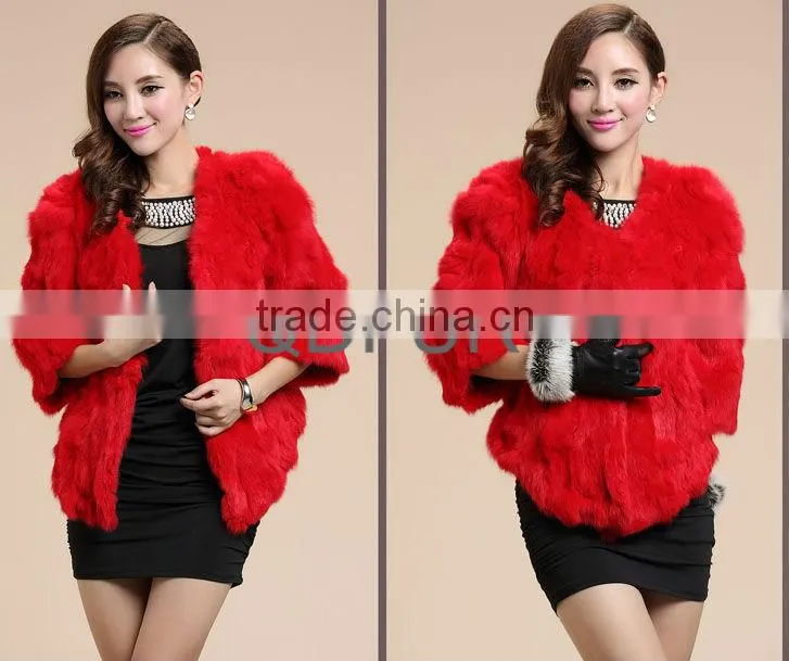 QD28120 Short Style Real Piece Outerwear Wholesale/retail Genuine Women Rex Rabbit Fur Jacket