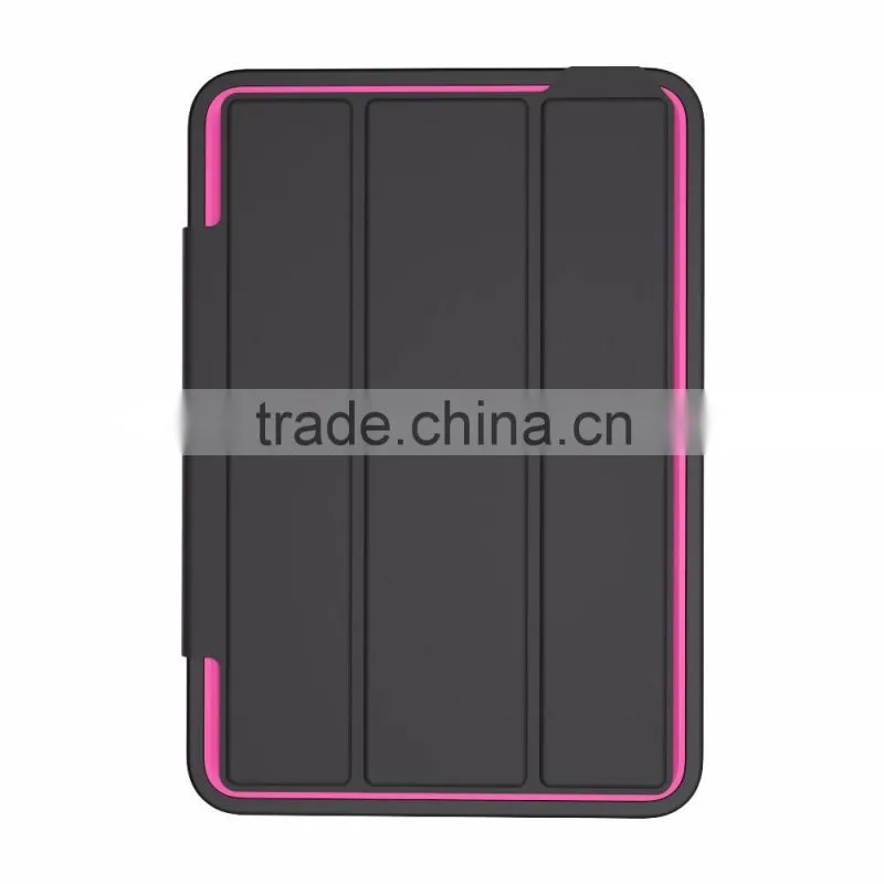 2016 Luxury PU Leather Wake Sleep Function Folding Leather PU TPU PC Full Cover Shockproof Case For iPad Mini 4 TB-0281