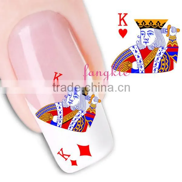 playing card nail watermark sticker for decoration