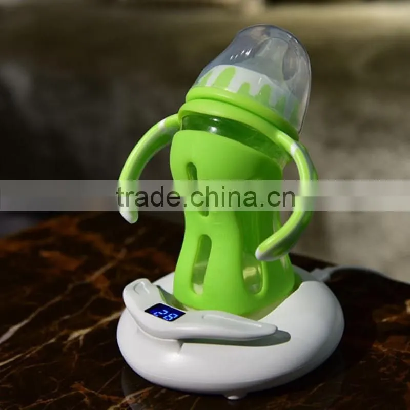 New design high borosilicate glass baby feeding bottle pink green bule color with temperature sensing base
