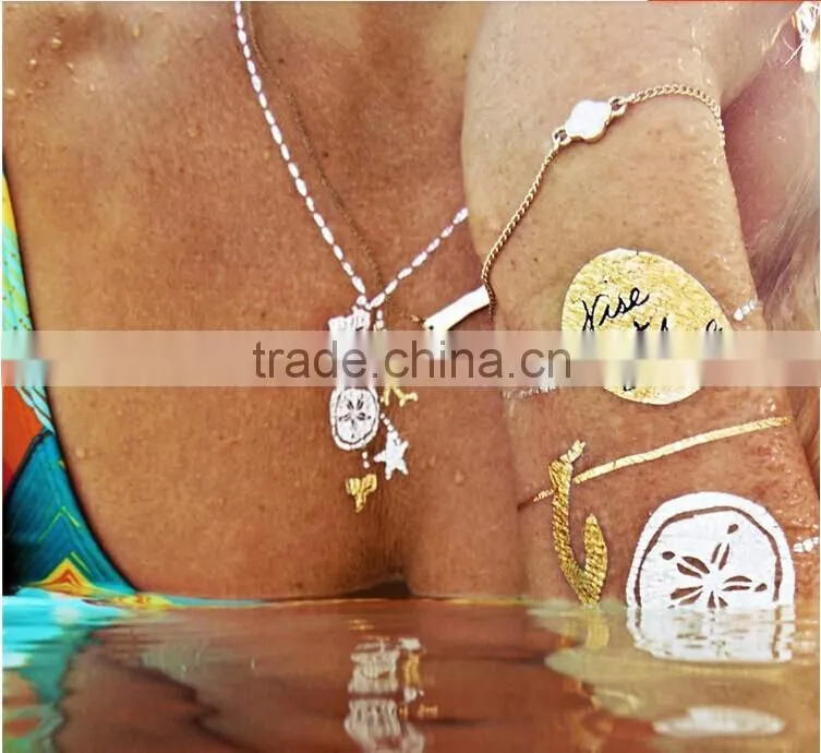 Metallic Tattoos, flash tattoos gold tattoos silver tattoos temporary tattoos jewelry tattoos