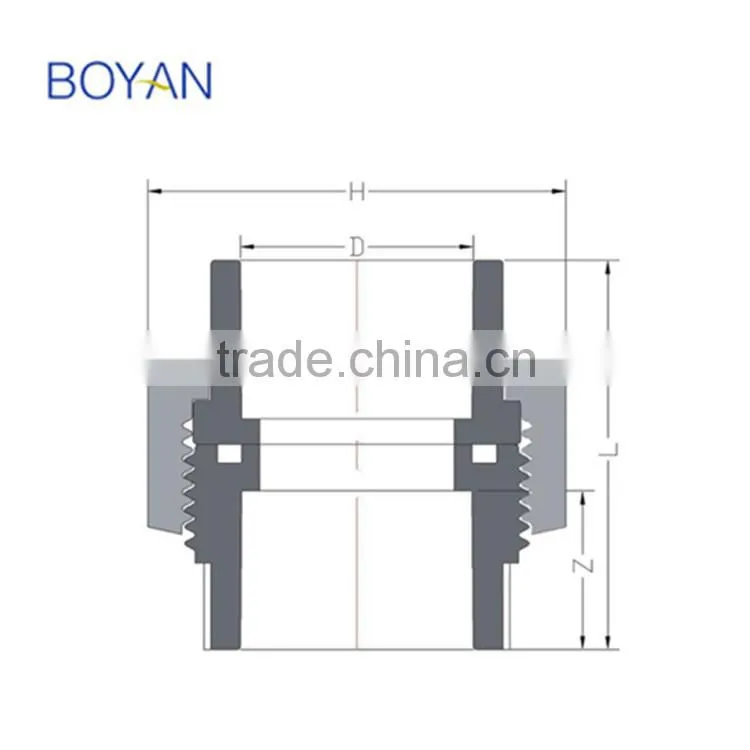 China manufacture water supply for irrigation gray plastic pipe fitting pvc union