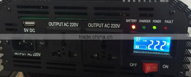 DC to AC power inverter with battery charger