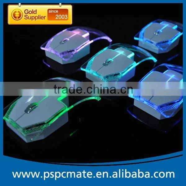 Computer Transparent Wireless Mouse with colorful led light