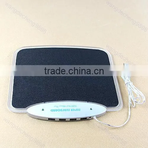 blue light mouse pad mat with hub