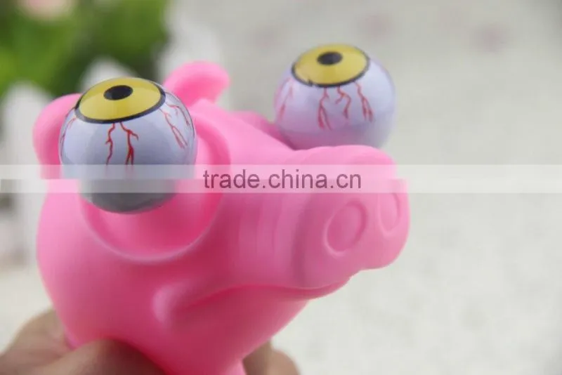 soft pvc vinyl eyes pop out toys ,vinyl pig pop eye toy