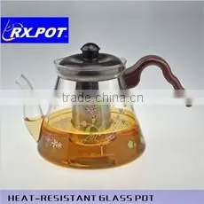 2016 New Design Gifted High Quality Borosilicate Pyrex Glass Tea Pot With Stainless Steel Infuser 1500H