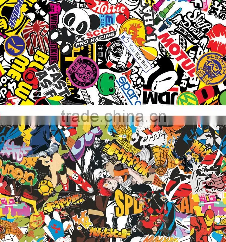 HD-092 CARLIKE Air Bubble Free High Quality Car Wrapping Skull Bomb Sticker