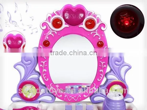Girls Deluxe Makeup Dressing Table Set with Stool