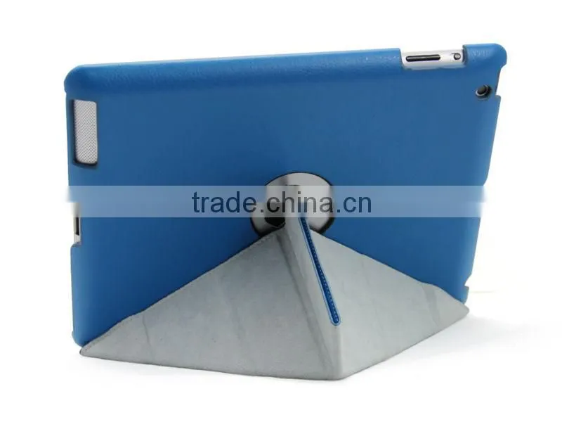 PU leather stand case with sleep and wake up function for ipad