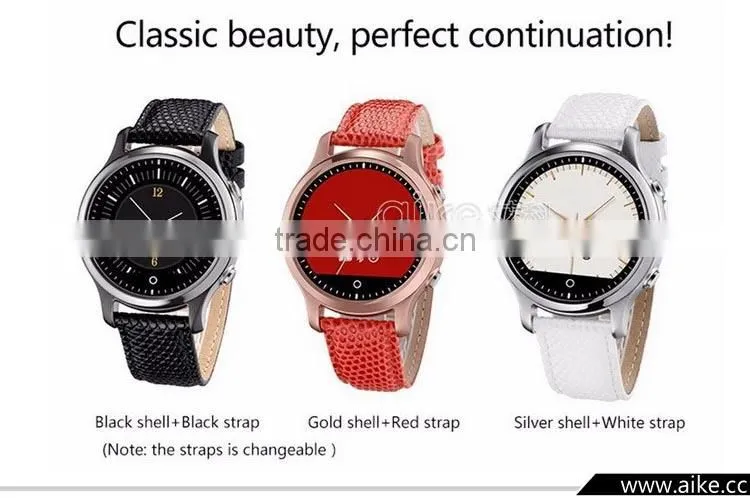 2016 Newest Bluetooth 4.0 IOS&Android Round Smart Watch with SOS call/G-sensor for apple iphone 6plus/6 samsung S6 edge/S5