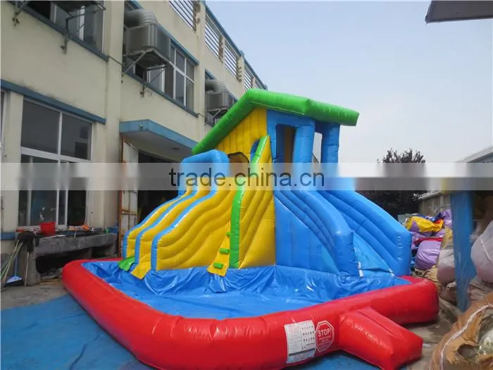 used inflatable water slide with swimming pool
