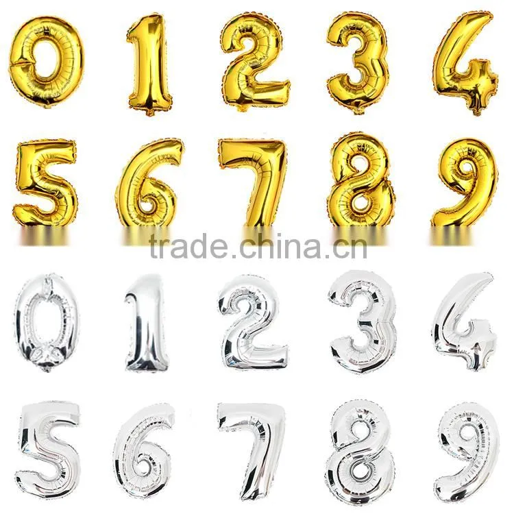 40 inch number balloons blue foil helium Balloon for party decoration globos