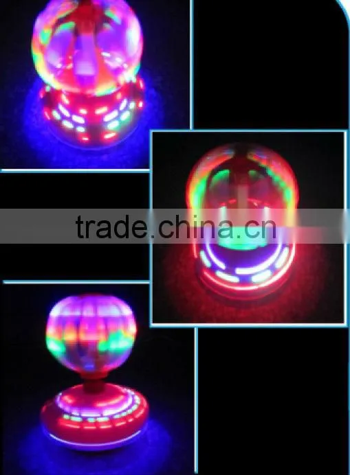 Plastic magic gyro fan spinning top with light music