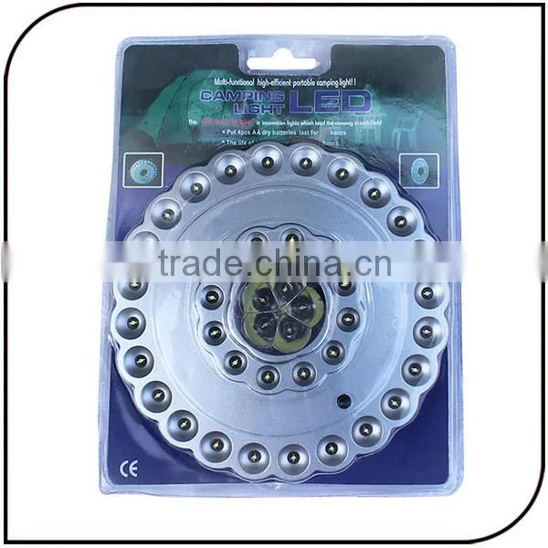 Outdoor portable round shape 36+5 led 41led 4pcs AA ABS white camping light