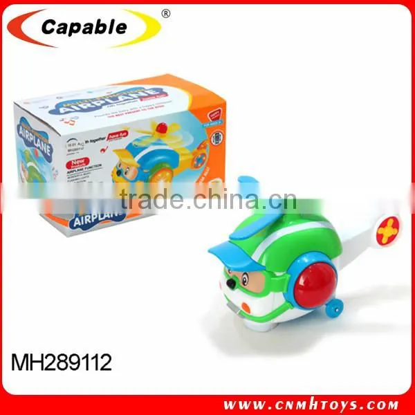 cartoon battery operated flying toy plane with light