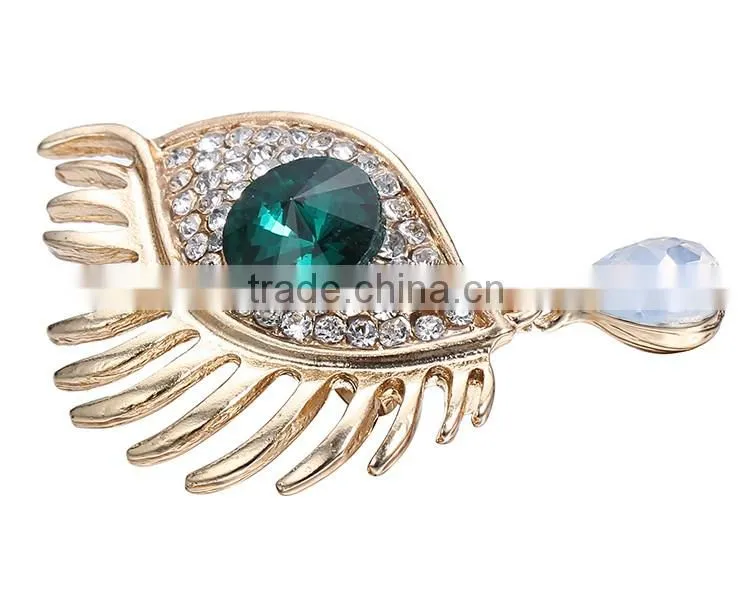 body jewelry alloy eye rhinestone and pearl brooch jewelry for women