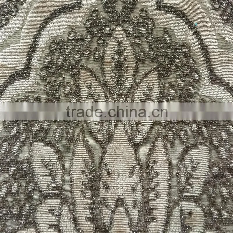 2015 100%polyester jacquard velvet with shiny yarn