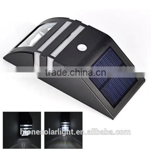 2 LED Stainless Steel Solar Powered PIR Motion Sensor Wall Light