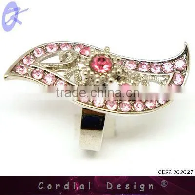 hot sale wholesale S shape rhinestone ring