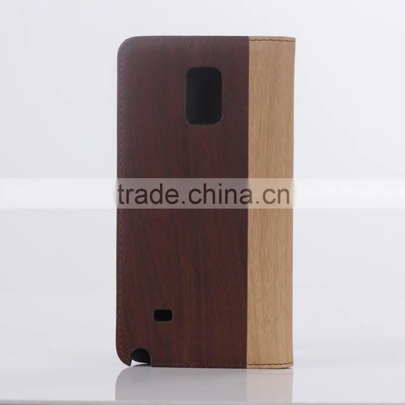 2014 new products wooden leather case for samsung galaxy note 4,wooden case for iphone 6 plus D0159