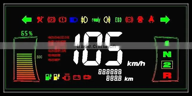 negative transmissive ink intelligent robot sweeper VA lcd display,black ground white symbols