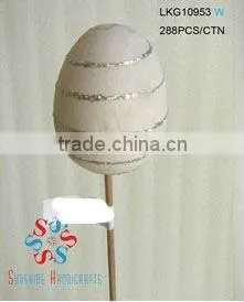 2014 Hot Sale Artificial Polyster Easter Egg With Stem For Home Decoration