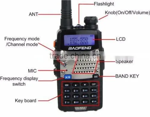Baofeng UV-5RA vhf uhf handheld two way radio walkie talkies Dual-Band walkie talkie uv-5ra