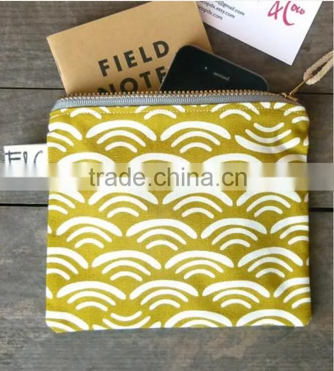 custom high quality canvas zipper pouch wholesale