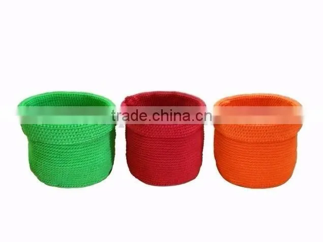 High quality woven polypropylene Yarn Crochet storage basket