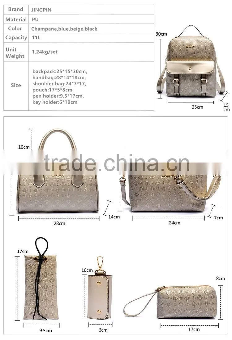 Ladies wallet ladies pars hand set bag 6 pcs in one set lady handbag set