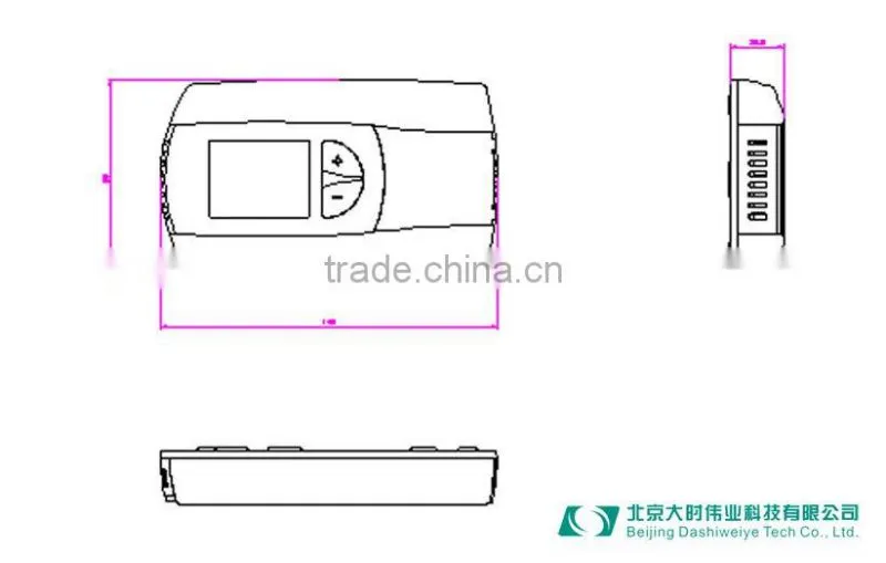 Fan coil thermostat enclosure design, plastic electrical cases with lcd display and button,