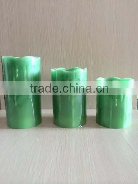 LED Candles 4" 5" 6" Melted Flameless Candles, 3-Pack, Colorful