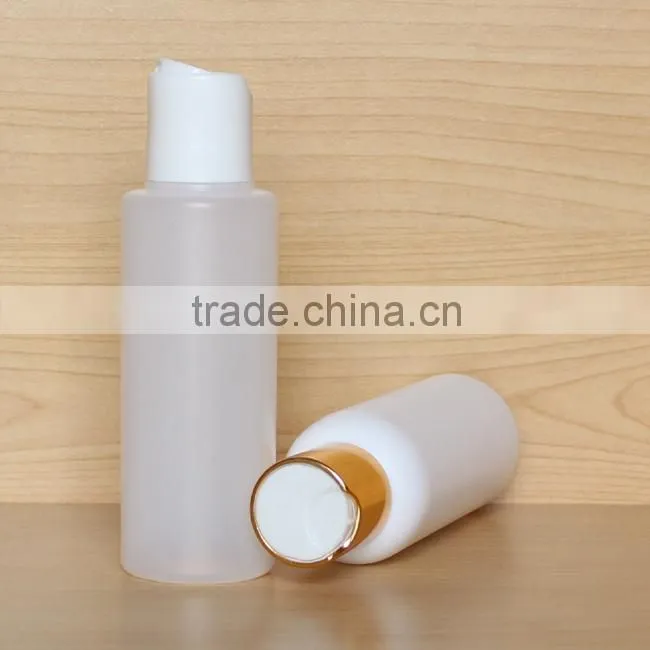 100ml PE bottle with disc top cap, plastic bottle for cosmetic