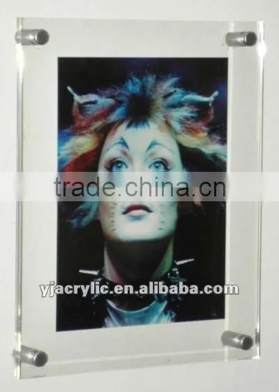 Clear wall mounted acrylic photo frame