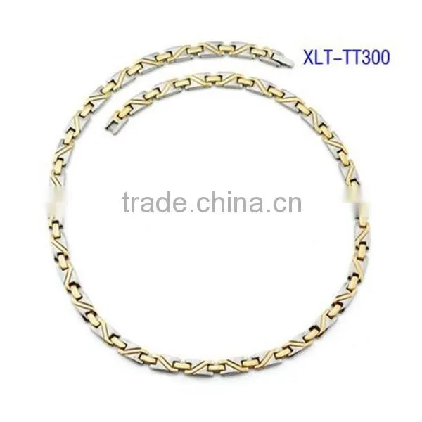 Custom length gold chain necklace designs with energy magnetic element